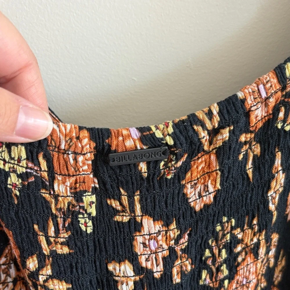 Billabong Black Floral Long Sleeve Dress - Picture 7 of 8